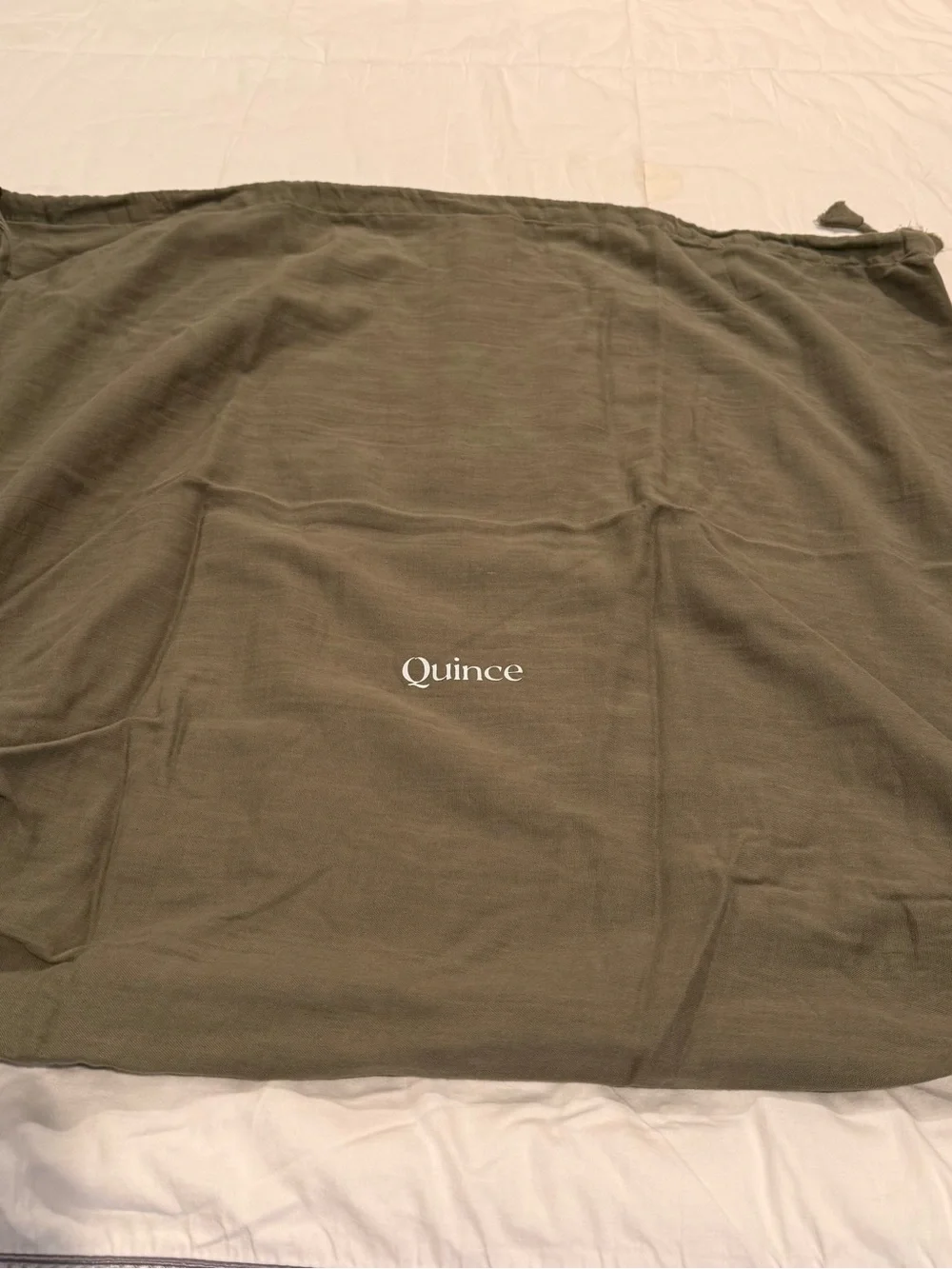 Quince Olive Green Cotton Gauze Box Quilt